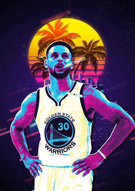 Wall Art Print Stephen Curry Retro Abposters