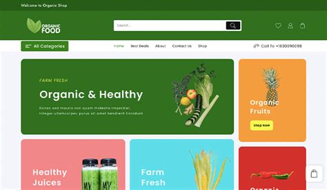 Organic Food Woocommerce Wordpress Theme Template