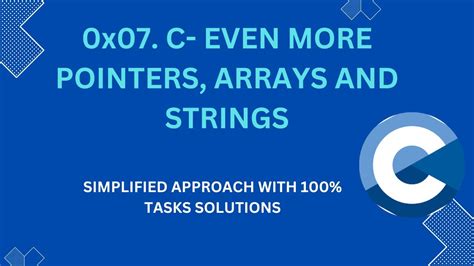 X C Even More Pointers Arrays And Strings All Tasks Solved