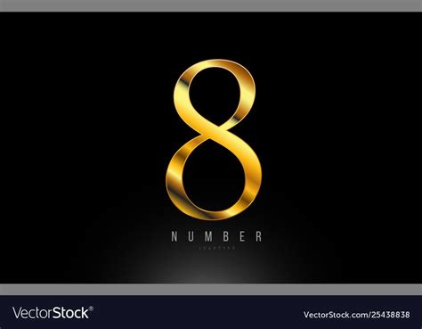 Number Gold Golden 8 Logo Company Icon Design Vector Image Sponsored