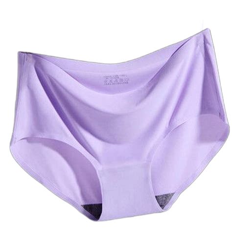 Wtsjunt Ice Silk Seamless Panties Sexy Panties For Women Ice Silk Traceless Breathable Mid Waist