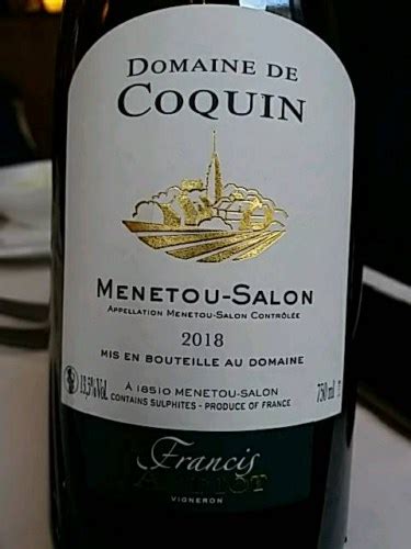 2018 Domaine De Coquin Francis Audiot Menetou Salon Rouge Vivino Us