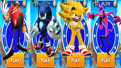 Sonic Dash Werehog Vs Movie Super Sonic All Characters Unlocked