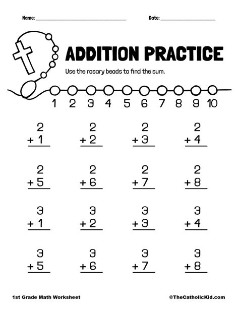 St Grade Addition Worksheets Pdf Free