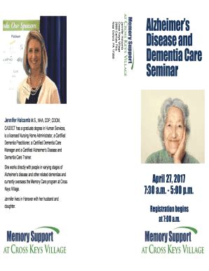 Fillable Online Alzheimer S Disease And Dementia Care Seminar Cross