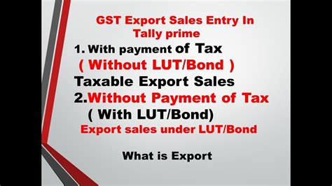 GST Export Sales Entry In Tally Prime In Telugu Export Sales Entry