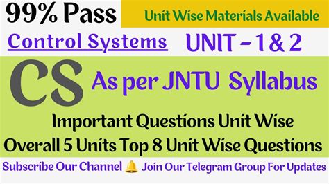 Cs Control Systems Important Questions Important Questions