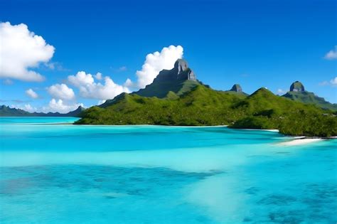 Paysage à Couper Le Souffle Des îles De Bora Bora Généré Par Ai Photo