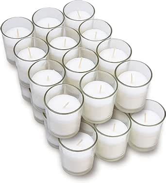 Velas votivas de vidrio de flor armónica Velas votivas blancas de