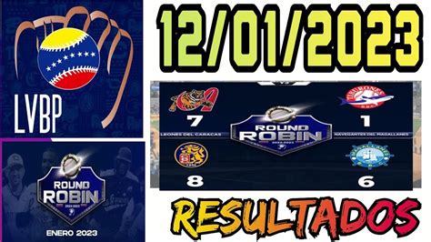 LVBP Resultados Posiciones Partidos 12 01 2023 Round Robin Liga