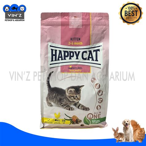 Jual Happy Cat Minkas Kitten Makanan Anak Kucing Farm Poultry 1 3kg