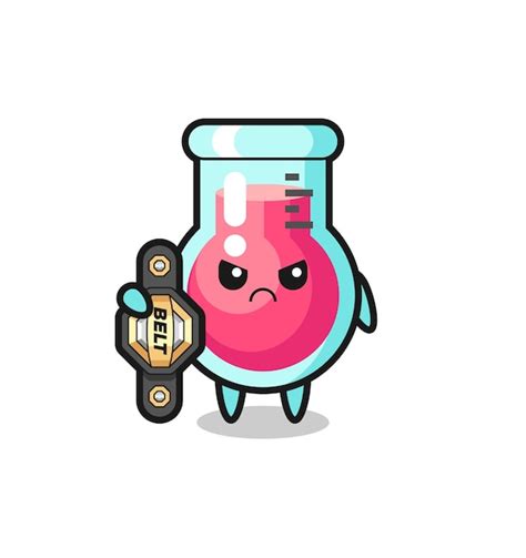 Personagem Mascote Do Copo De Laborat Rio Como Um Lutador De Mma O