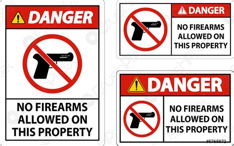 Danger Sign No Firearms Allowed On This Property Stock Vector 5765872