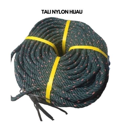 Jual Meter Tali Nylon Tambang Kapal Nilon Hijau Tampar Dadung Ikat