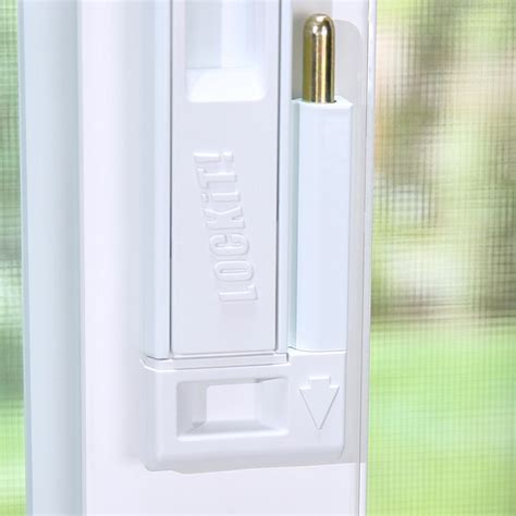 Lockit White Stainless Steel Sliding Patio Door Double Bolt Lock Sliding Patio Door Double Bolt