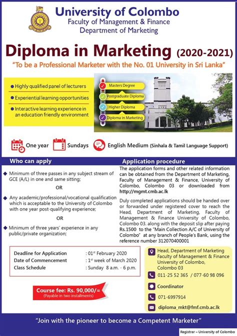 Diploma In Marketing University Of Colombo Coursenet