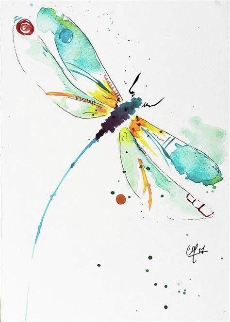 Watercolor Dragonfly Painting