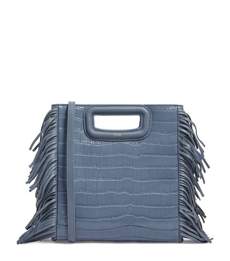 Maje Leather Crocodile Embossed M Bag In Blue Lyst