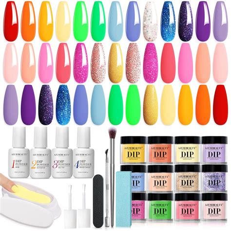 Amazon AZUREBEAUTY 31 Pcs Dip Powder Nail Kit Starter Spring