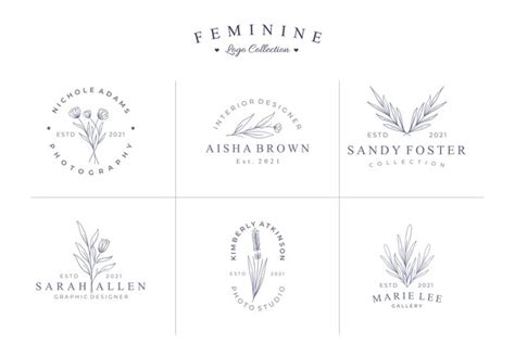 Premium Vector Beautiful Hand Drawn Logo Collection Set