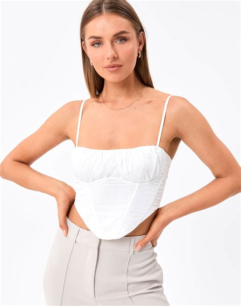 Glassons Glassons White Corset Top On Designer Wardrobe