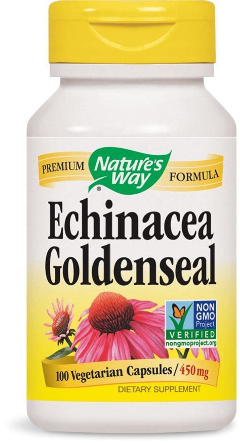 Nature S Way Echinacea Goldenseal 900 Mg Per Serving 100 Capsules Goldenseal Echinacea