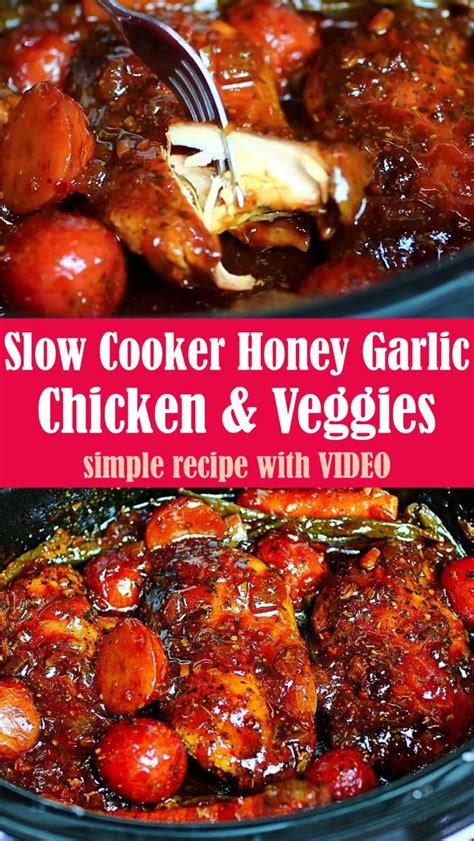 Slow Cooker Honey Garlic Chicken And Veggies Recipe With Video Daydream Believer