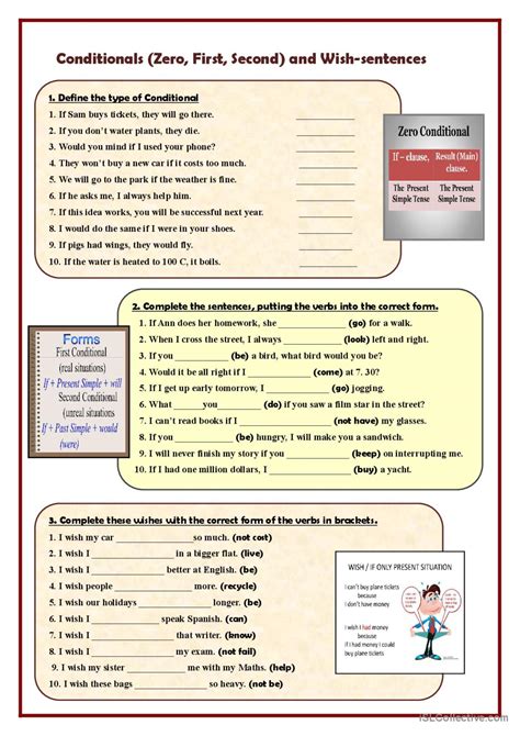 Conditional Zero First Second An English Esl Worksheets Pdf And Doc