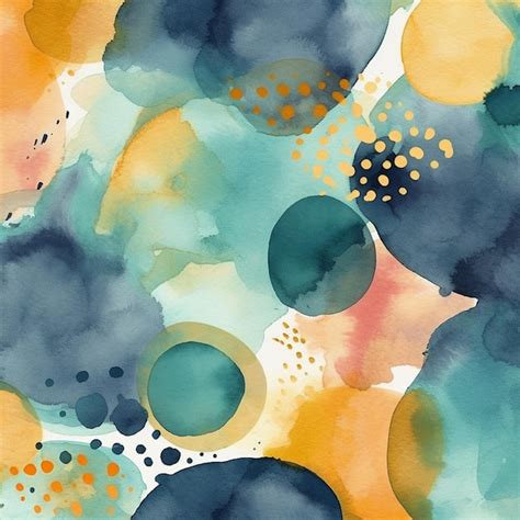 Premium Photo Handpainted Watercolor Background With Abstract Shapes