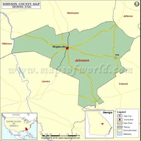 Johnson County Map Map Of Johnson County Georgia