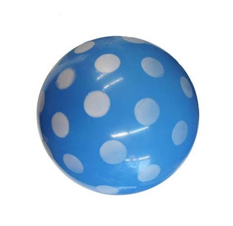 Blue Rubber Ball with White Polka Dots - Lost and Found