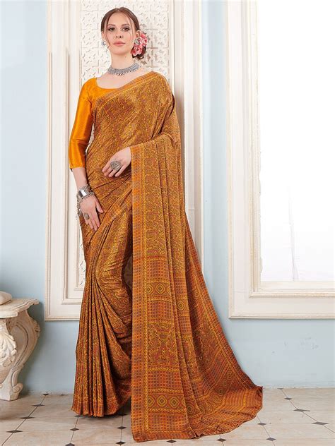 Buy Kasak Ethnic Motifs Pure Crepe Saree Sarees For Women 21448010