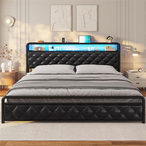 Amazon BTHFST King Size Bed Frame With Built In LED Light