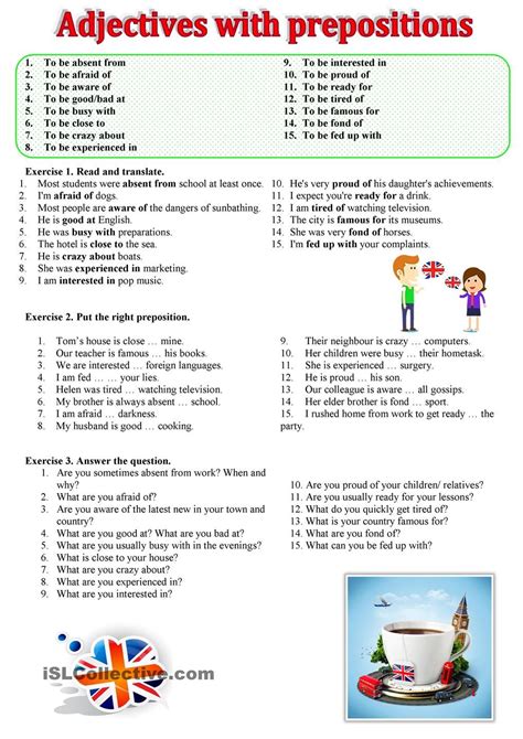 Adjectives With Prepositions Prepositions English Adjectives