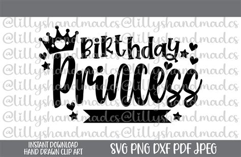 birthday princess svg birthday princess png birthday girl etsy