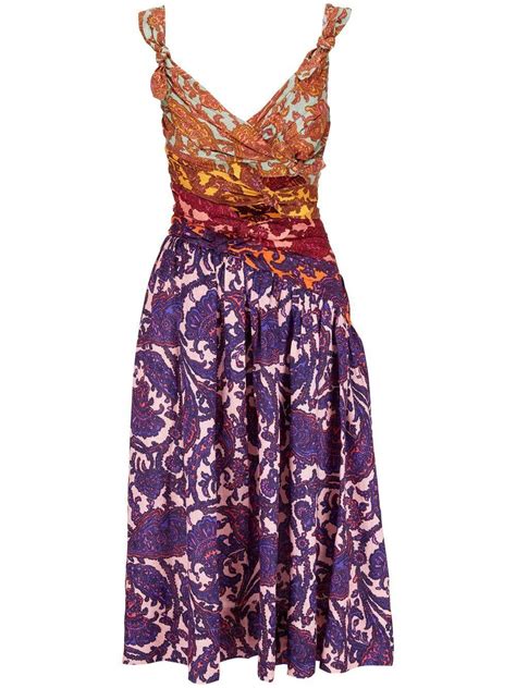 Zimmermann Tiggy Paisley Print Midi Dress In Purple Lyst Uk