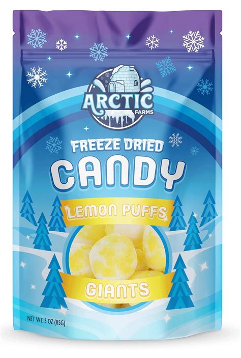 Arctic Farms Freeze Dried Candy Lemon Puff Bagged And Boxed