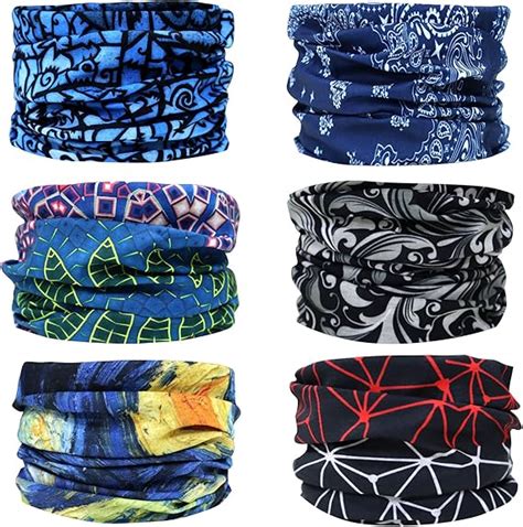 Hocaies Multifunktionstuch Schlauchschal Herren Sport Bandana Halstuch 6 Stück Loop Schal Damen