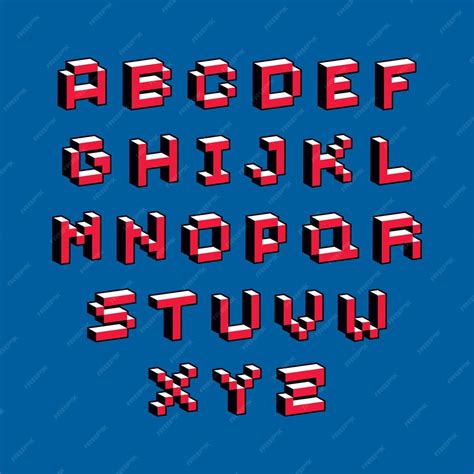 Premium Vector Cybernetic 3d Alphabet Letters Pixel Art Vector