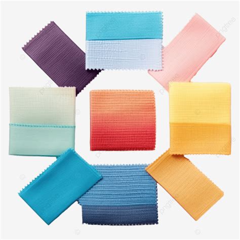 Set Of Fabric Swatch Samples Isolated With Clipping Path Clothing