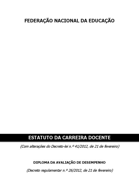 Pdf Estatuto Da Carreira Docente E Avalia O De Desempenho Dokumen Tips