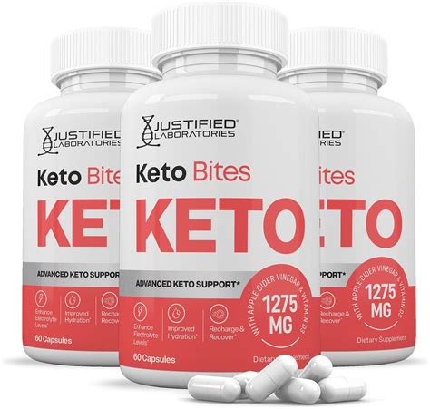 Amazon Justified Laboratories 3 Pack Keto Bites ACV Pills 1275MG