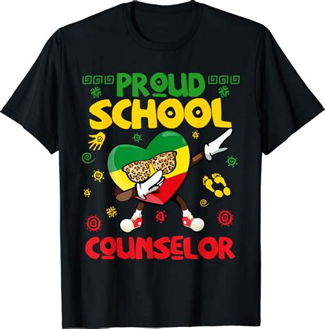 Proud School Counselor Black History Month Dabbing Heart T Shirt