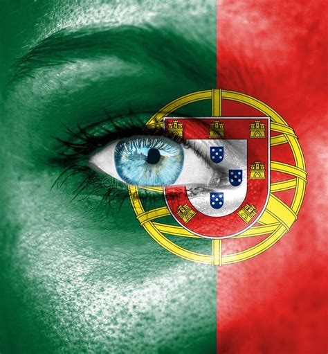 Face With The Portugal Flag Stock Image Image Of Head Portrait 35019927