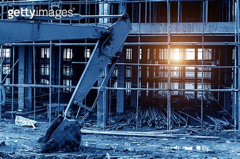 Excavator At Sandpit During Earthmoving Works