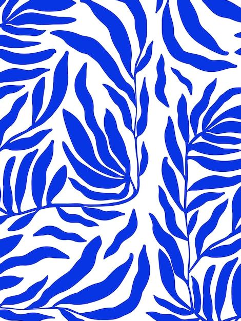 Premium Vector Decorative Wallpaper With Branches In Blue Tone