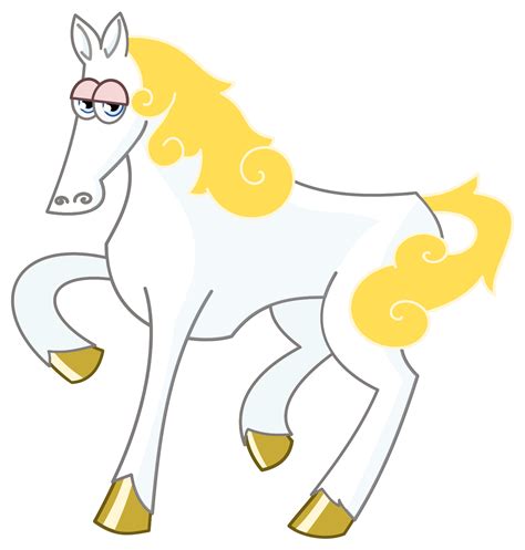 White Horse With Gold Mane Vector Clipart Image Free Stock Photo