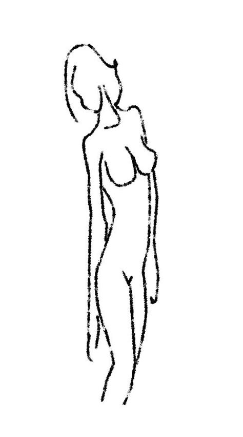 Minimalist Nude Line Art Drawing 3p Mixed Media By Brian Reaves Pixels