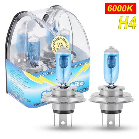 2 Adet H4 12V Oto Araba Far Ampul S Per Parlak 100W 6000K Beyaz K Araba