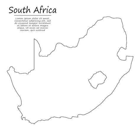 Premium Vector Simple Outline Map Of South Africa In Sketch Line Style